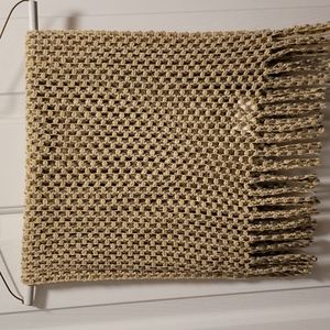 Cream & Gray Cowl-neck Scarf